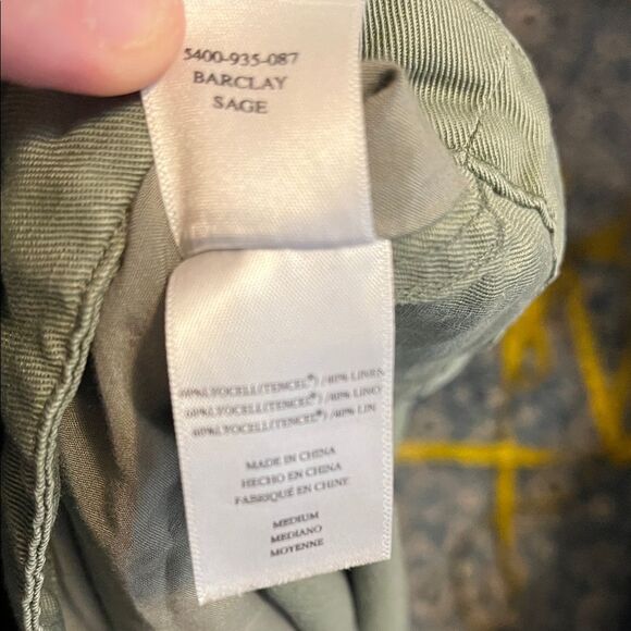 Rails Barclay Sage Green Linen Blend Double-Breasted Military Modern Jacket - Picture 14 of 16